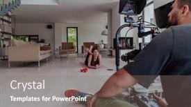  Presentation with recording - PPT layouts featuring behind-the-scene-photo background and a gray colored foreground