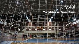  Presentation with goal - Presentation theme featuring behind view blurred court athlete background and a dark gray colored foreground