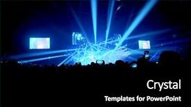  Presentation with concert - Beautiful slide set featuring onlookers - silhouettes of spectators backdrop and a black colored foreground