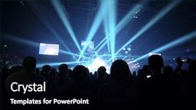  Presentation with concert - Beautiful PPT theme featuring beholder - silhouettes of spectators backdrop and a black colored foreground