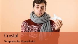  Presentation with tissue paper - Slide deck having beige background holding paper tissue background and a red colored foreground