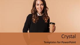  Presentation with takeaway coffee - Colorful PPT theme enhanced with beige background holding takeaway coffee backdrop and a red colored foreground