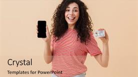  Presentation with mobile phone on car - Theme consisting of beige background showing display background and a lemonade colored foreground