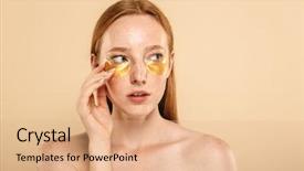  Presentation with wearing a surgical face mask - Theme featuring beige background wearing eye patch background and a coral colored foreground