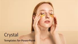  Presentation with face mask - Slides enhanced with beige background wearing eye patch background and a coral colored foreground