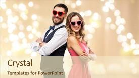  Presentation with valentines day - PPT theme consisting of beige background with festive light background and a cream colored foreground