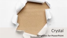  Presentation with breakthrough - Theme enhanced with beige circle shape breakthrough paper background and a soft green colored foreground