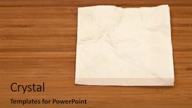  Presentation with table napkin - Presentation theme with beige cocktail napkin on wooden background and a red colored foreground
