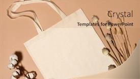  Presentation with tote bag - Beautiful PPT layouts featuring beige-cotton-tote-bag backdrop and a coral colored foreground