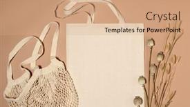  Presentation with cotton - Cool new presentation theme with beige-cotton-tote-bags backdrop and a coral colored foreground