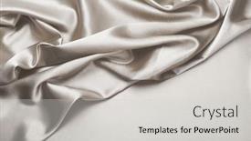  Presentation with silk pearl - Theme featuring beige-gray-pearl-wave-silk background and a light gray colored foreground