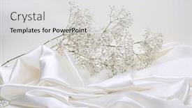  Presentation with silk pearl - Slide deck featuring beige-pearl-wave-fabric-silk background and a light gray colored foreground