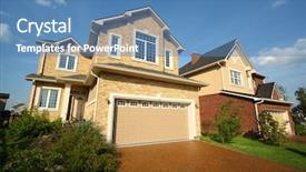  Presentation with being new resident - Audience pleasing slides consisting of beige stone and brick cottage backdrop and a teal colored foreground