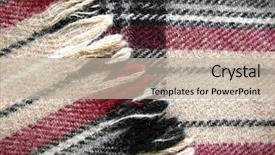  Presentation with tartan - Audience pleasing PPT theme consisting of close up gingham tablecloth - beige tartan fabric 2 backdrop and a soft green colored foreground