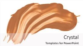  Presentation with makeup brushes and make up - Beautiful PPT layouts featuring beige tone cream foundation makeup backdrop and a  colored foreground