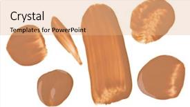 Presentation with foundation - Beautiful PPT layouts featuring beige tone cream foundation makeup samples isolated on white backdrop and a coral colored foreground