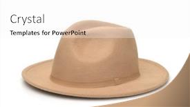  Presentation with wide - Presentation theme enhanced with beige-wide-brimmed-felt-hat background and a white colored foreground