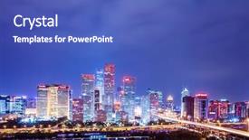  Presentation with cbd - Theme having beijing after sunset-night scene background and a teal colored foreground