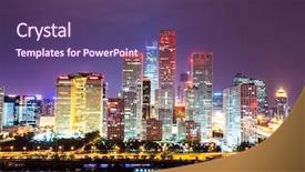  Presentation with cbd - Slide deck featuring beijing after sunset-night scene background and a violet colored foreground
