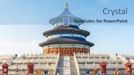  Presentation with heaven - PPT theme with taoism - beijing china at the historic background and a light blue colored foreground