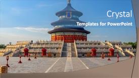  Presentation with heaven - Presentation theme with beijing-china-at-the-historic background and a teal colored foreground