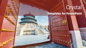 Presentation with heaven - Amazing PPT theme having beijing-china-at-the-temple backdrop and a tawny brown colored foreground