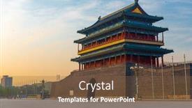  Presentation with china - Cool new presentation design with beijing-china-at-the-zhengyangmen backdrop and a tawny brown colored foreground