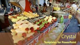  Presentation with china food - Slide set having beijing-china-august-22-market background and a  colored foreground