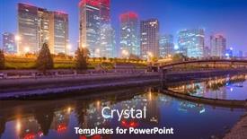  Presentation with city night - PPT layouts enhanced with beijing china cbd city skyline background and a tawny brown colored foreground