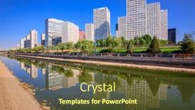  Presentation with cbd - Presentation design having beijing-china-cbd-city-skyline background and a tawny brown colored foreground