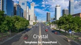  Presentation with china - PPT layouts enhanced with beijing-china-central-business-district background and a gray colored foreground