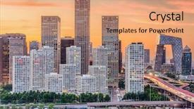  Presentation with china vs america - Presentation theme featuring beijing china cityscape and financial background and a  colored foreground