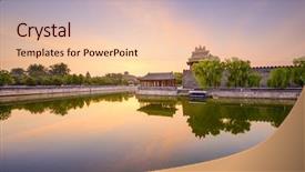  Presentation with forbidden city - Theme consisting of beijing china forbidden city outer background and a lemonade colored foreground