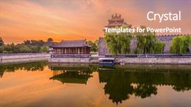  Presentation with forbidden city - PPT layouts consisting of beijing china forbidden city outer background and a coral colored foreground