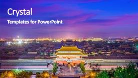  Presentation with forbidden city - Beautiful slide set featuring beijing china forbidden city outer backdrop and a royal blue colored foreground