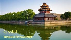  Presentation with forbidden city - Presentation theme consisting of beijing-china-from-the-forbidden background and a tawny brown colored foreground