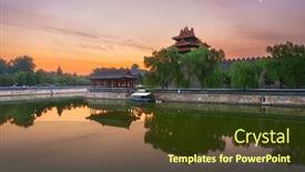  Presentation with forbidden city - Colorful presentation theme enhanced with beijing-china-from-the-forbidden backdrop and a tawny brown colored foreground