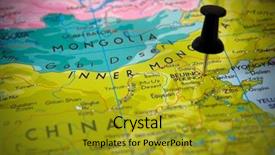  Presentation with china - Colorful PPT layouts enhanced with beijing china in a map backdrop and a gold colored foreground