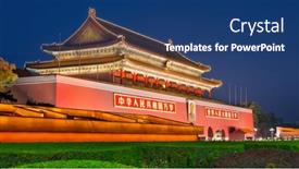  Presentation with forbidden city - PPT theme having beijing-china-june-24-2014 background and a ocean colored foreground