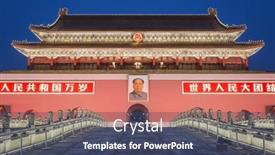  Presentation with forbidden city - PPT theme featuring beijing-china-june-24-2014 background and a ocean colored foreground