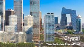 Presentation with china - Presentation theme featuring beijing-china-modern-financial-district background and a  colored foreground