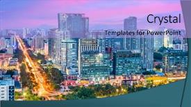  Presentation with china - PPT layouts enhanced with beijing china modern financial district background and a light blue colored foreground