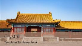  Presentation with forbidden city - Beautiful PPT theme featuring beijing-china-october-14-2017 backdrop and a coral colored foreground