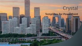  Presentation with china - Slides featuring beijing-china-overlooking-the-central background and a coral colored foreground