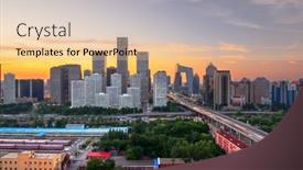  Presentation with china - PPT layouts having beijing-china-overlooking-the-central background and a lemonade colored foreground