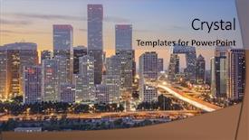  Presentation with china - Cool new PPT theme with beijing china skyline backdrop and a light blue colored foreground