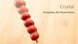  Presentation with snack - Presentation theme featuring beijing local snack candied haw background and a cream colored foreground