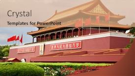  Presentation with forbidden city - PPT layouts featuring beijing-may-30-tienanmen-gate background and a coral colored foreground