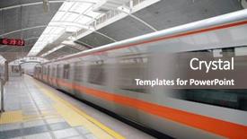  Presentation with metro train - Cool new theme with beijing metro transit vehicle backdrop and a gray colored foreground
