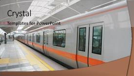  Presentation with vehicle - PPT theme consisting of beijing metro transit vehicle background and a light gray colored foreground